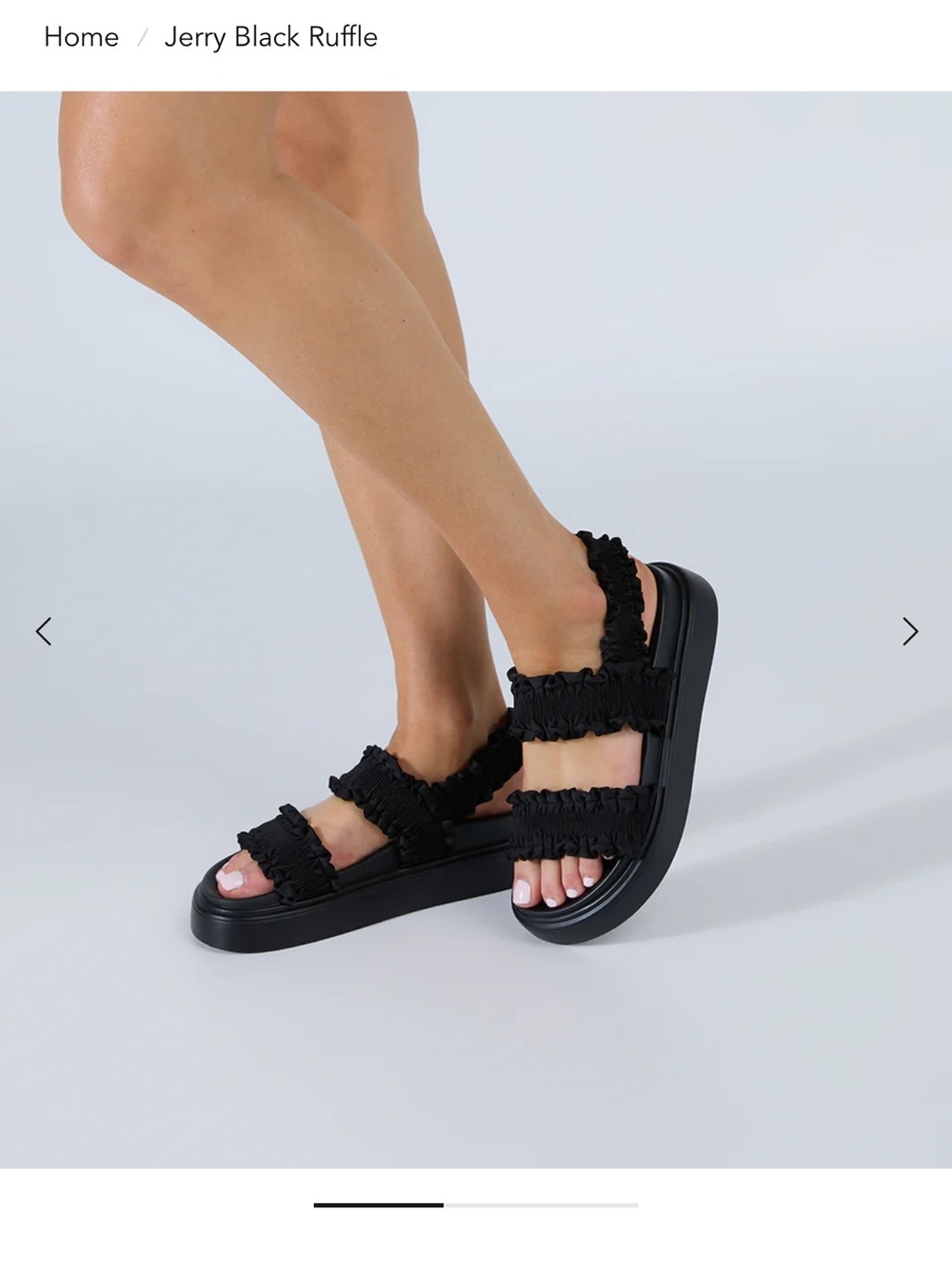 Tony Bianco Black Ruffle Strap Platform Sandal
